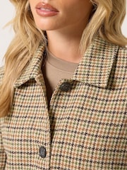 PixieGirl Petite Brown Checked Midi Car Coat - Image 4 of 6