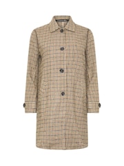 PixieGirl Petite Brown Checked Midi Car Coat - Image 5 of 6