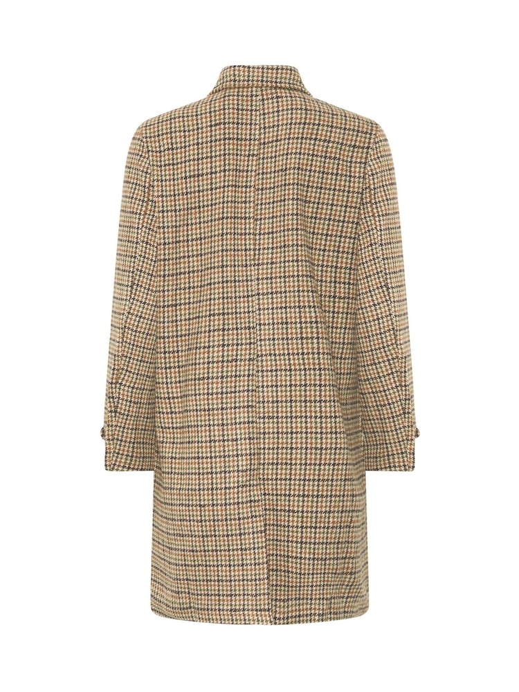 PixieGirl Petite Brown Checked Midi Car Coat - Image 6 of 6 PixieGirl Petite Brown Checked Midi Car Coat - Image 6 of 6