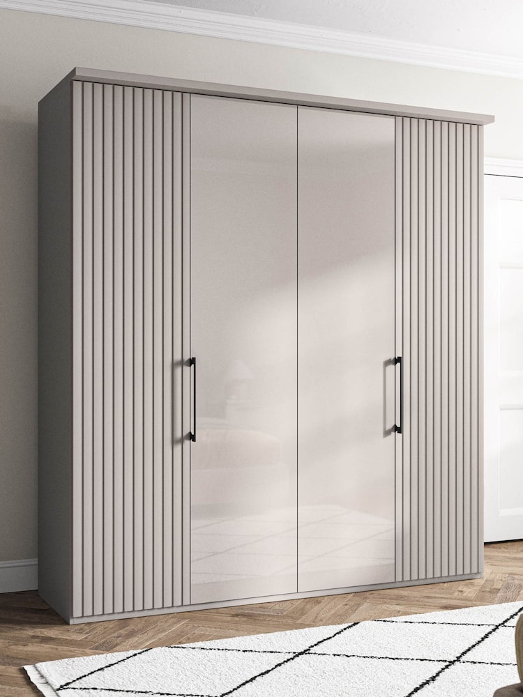 Wiemann Pebble grey Daytona Glass Wardrobe - Image 1 of 4