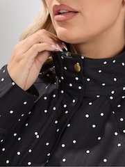 Yours Curve Black Funnel Neck Twill Bomber Jacket - Image 4 of 6