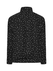 Yours Curve Black Funnel Neck Twill Bomber Jacket - Image 6 of 6