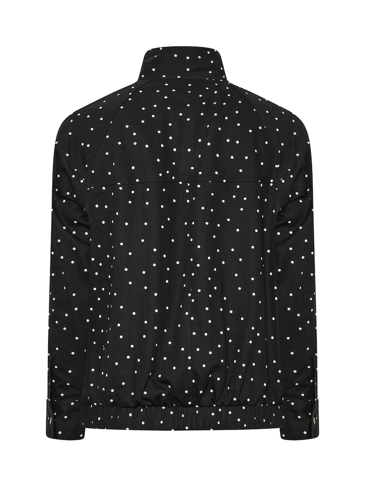 Yours Curve Black Funnel Neck Twill Bomber Jacket - Image 6 of 6