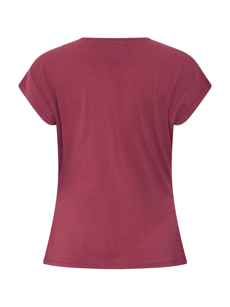 M&Co Red Cotton Rich Short Sleeve Wrap Top - Image 6 of 6 M&Co Red Cotton Rich Short Sleeve Wrap Top - Image 6 of 6