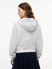 Tommy Jeans Grey Boxy Sueded Terry Zip-Thru Hoodie - Image 2 of 5