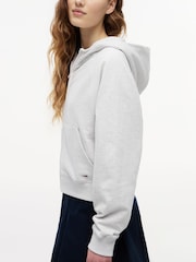 Tommy Jeans Grey Boxy Sueded Terry Zip-Thru Hoodie - Image 4 of 5