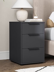 Wiemann Graphite Daytona Matt 3 Drawer Bedside Table - Image 1 of 3