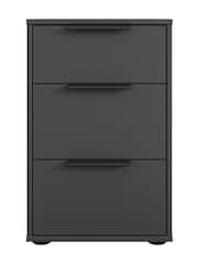 Wiemann Graphite Daytona Matt 3 Drawer Bedside Table - Image 2 of 3