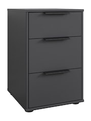 Wiemann Graphite Daytona Matt 3 Drawer Bedside Table - Image 3 of 3