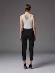 LK Bennett Black Slim Cut Crepe Wiley Trousers - Image 2 of 5