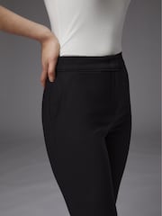 LK Bennett Black Slim Cut Crepe Wiley Trousers - Image 4 of 5