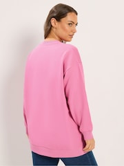 Yours Curve Pink Heart Sweatshirt - Image 3 of 6