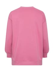 Yours Curve Pink Heart Sweatshirt - Image 6 of 6