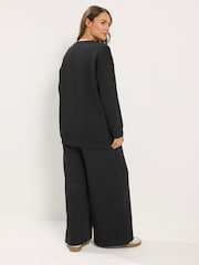 Қара - Yours Curve Crew Neck Sweatshirt & Wide Leg Joggers - 6суретінің 2 суреті