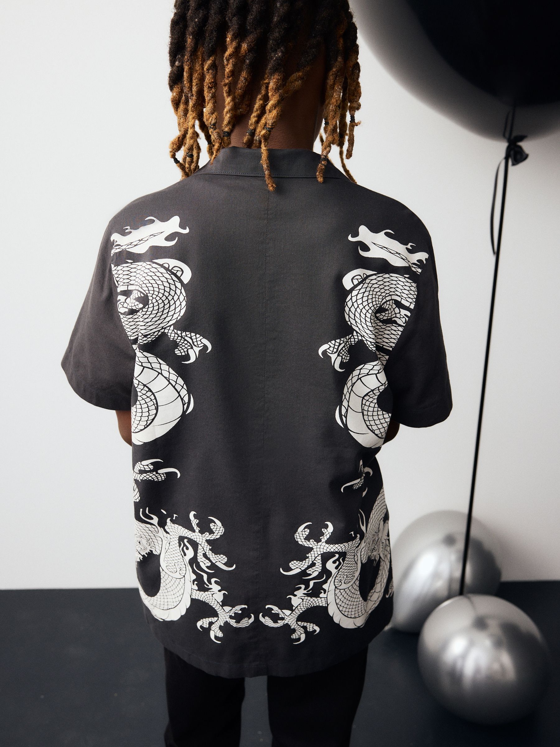 Buy Black Dragon Short Sleeve Printed Shirt (3-16yrs) from the