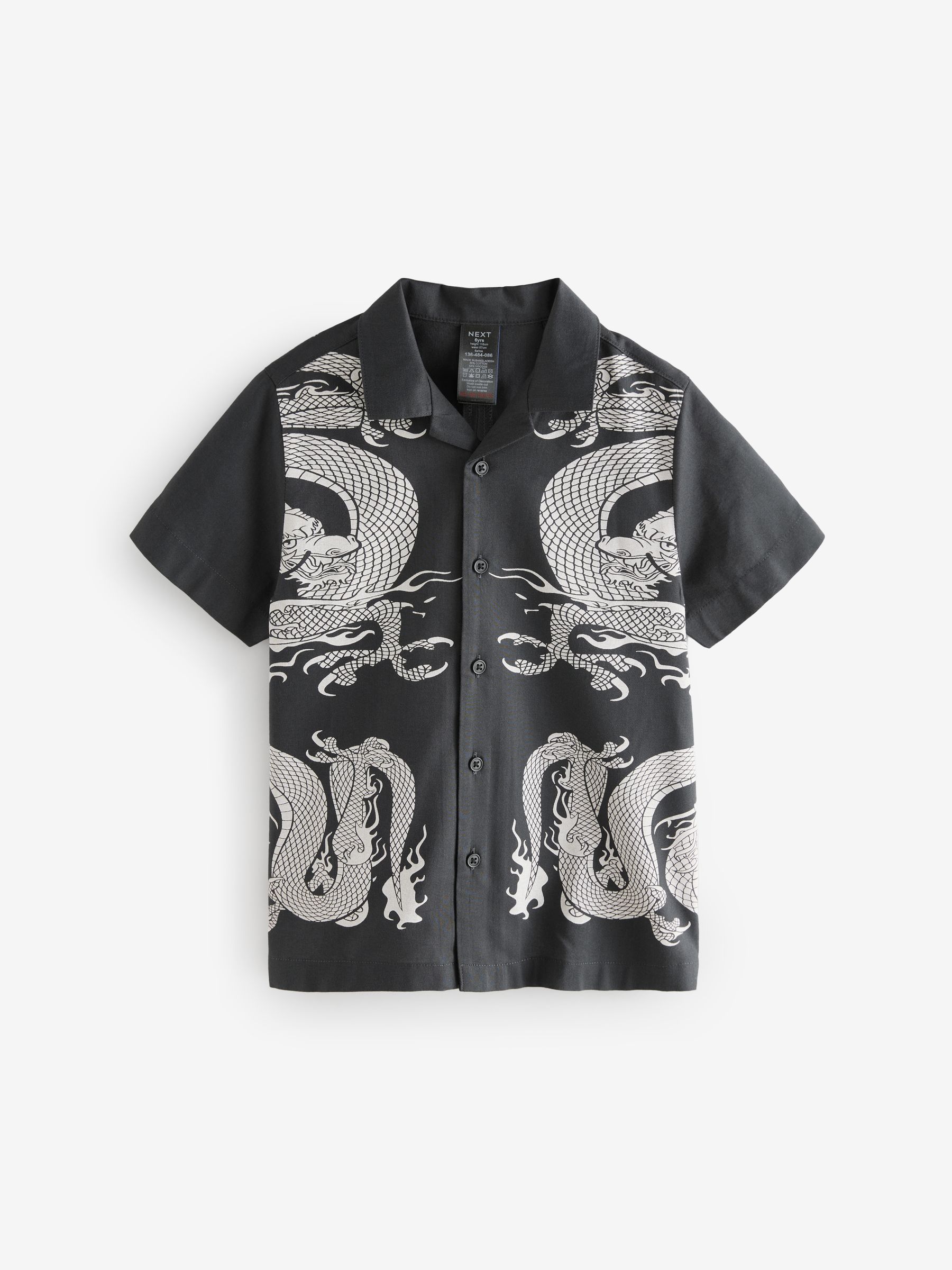 Buy Black Dragon Short Sleeve Printed Shirt (3-16yrs) from the