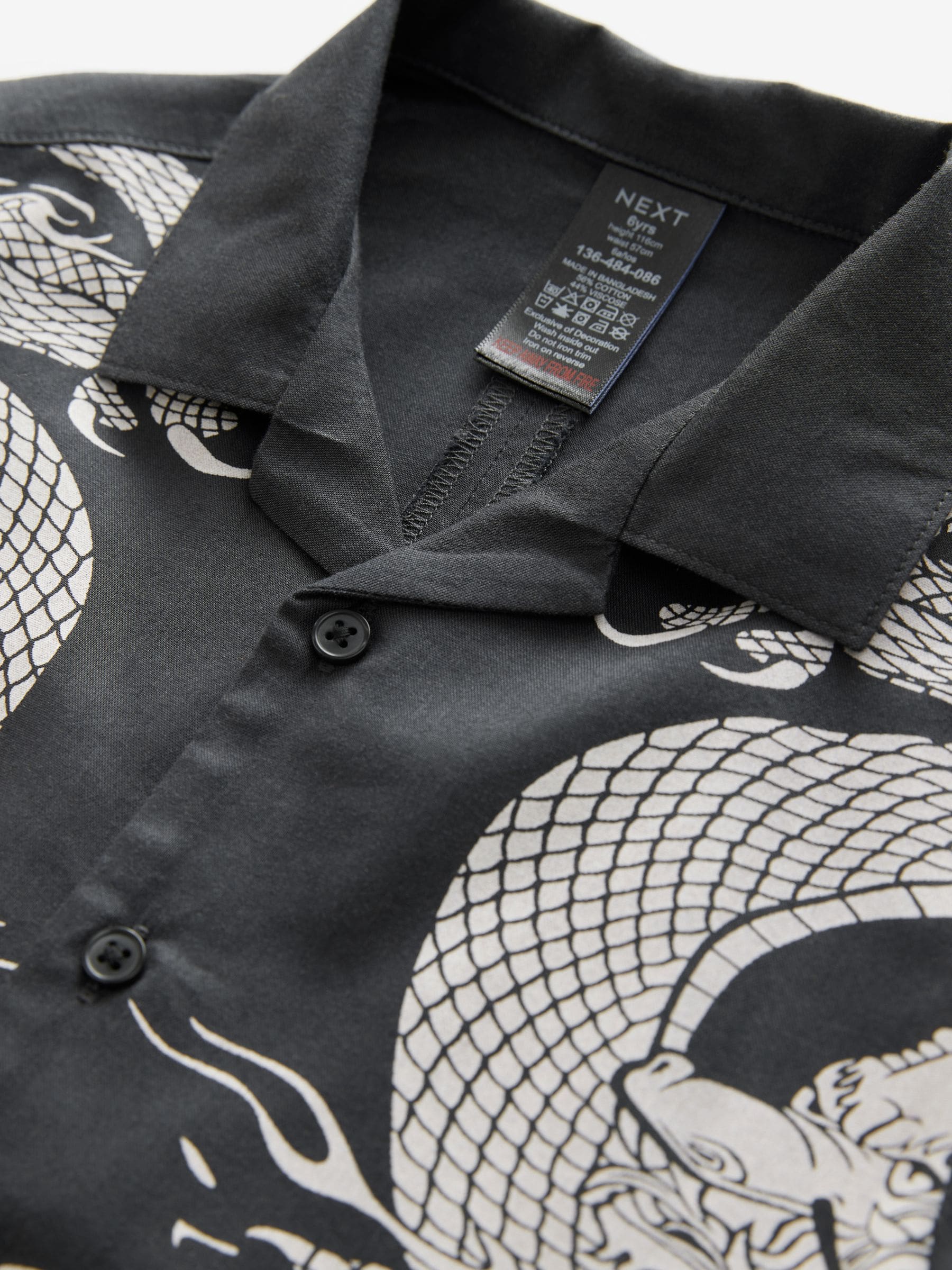 Buy Black Dragon Short Sleeve Printed Shirt (3-16yrs) from the