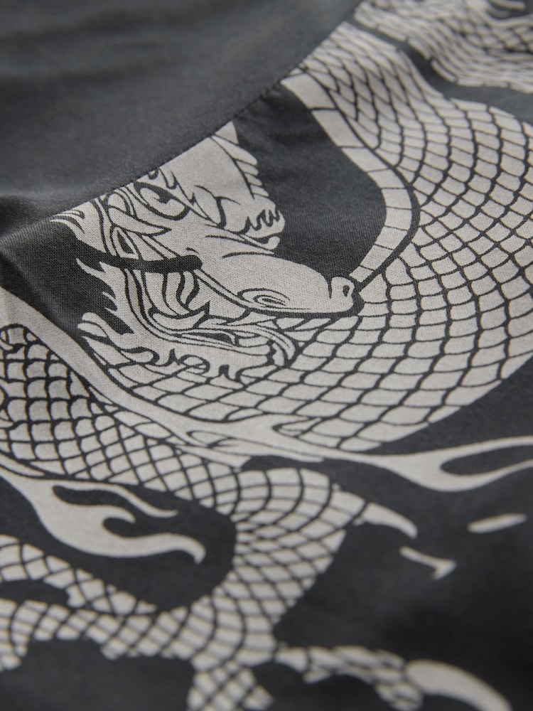 Black Dragon Short Sleeve Printed Shirt (3-16yrs) - Image 8 of 8