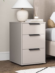 Wiemann Pebble grey Daytona Matt 3 Drawer Bedside Table - Image 1 of 3
