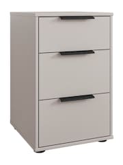 Wiemann Pebble grey Daytona Matt 3 Drawer Bedside Table - Image 3 of 3