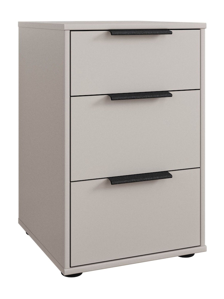 Wiemann Pebble grey Daytona Matt 3 Drawer Bedside Table - Image 3 of 3