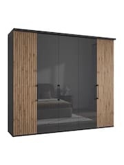 Wiemann Graphite Daytona Glass Wardrobe - Image 2 of 4