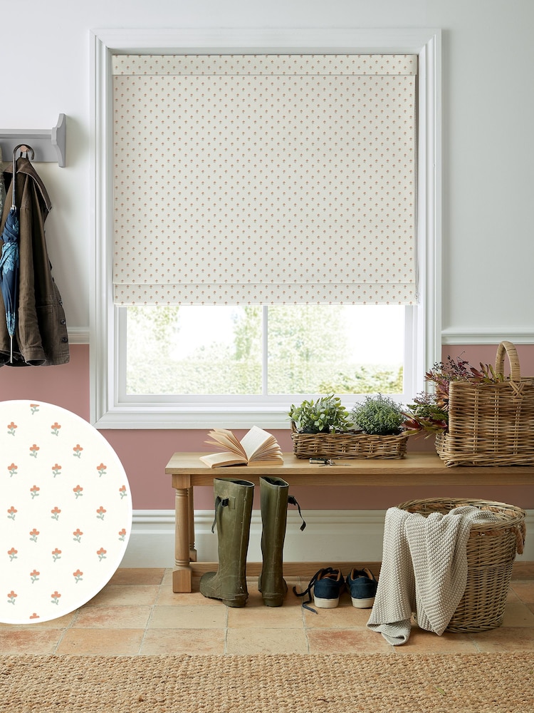 Laura Ashley Apricot Wood Violet Made to Measure 100% Cotton Roman Blinds - Image 1 of 6