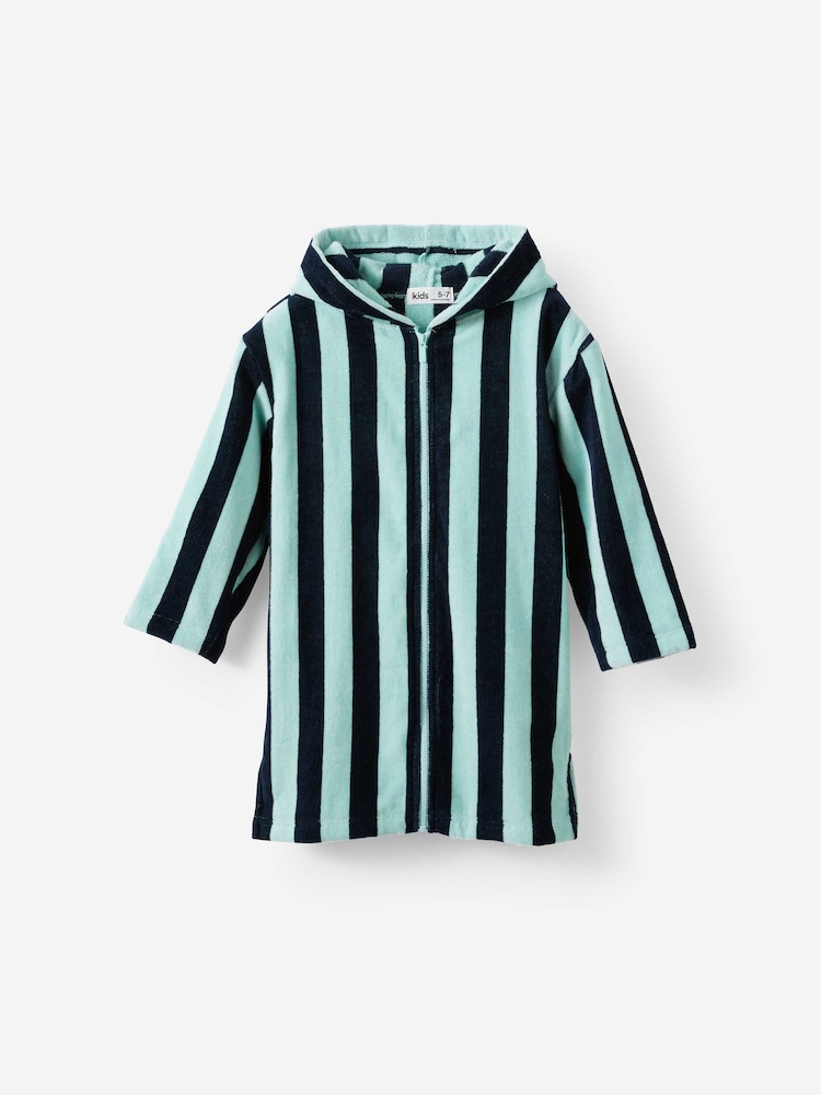 Cotton On Blue Kids Zip Through Hooded Towel - Image 1 of 3 Cotton On Blue Kids Zip Through Hooded Towel - Image 1 of 3