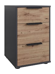 Wiemann GraphiteNatural Daytona Matt 3 Drawer Bedside Table - Image 3 of 3