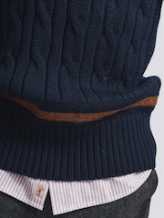 Aubin Blue Hobbs Cricket Wool Slipover - Image 6 of 7