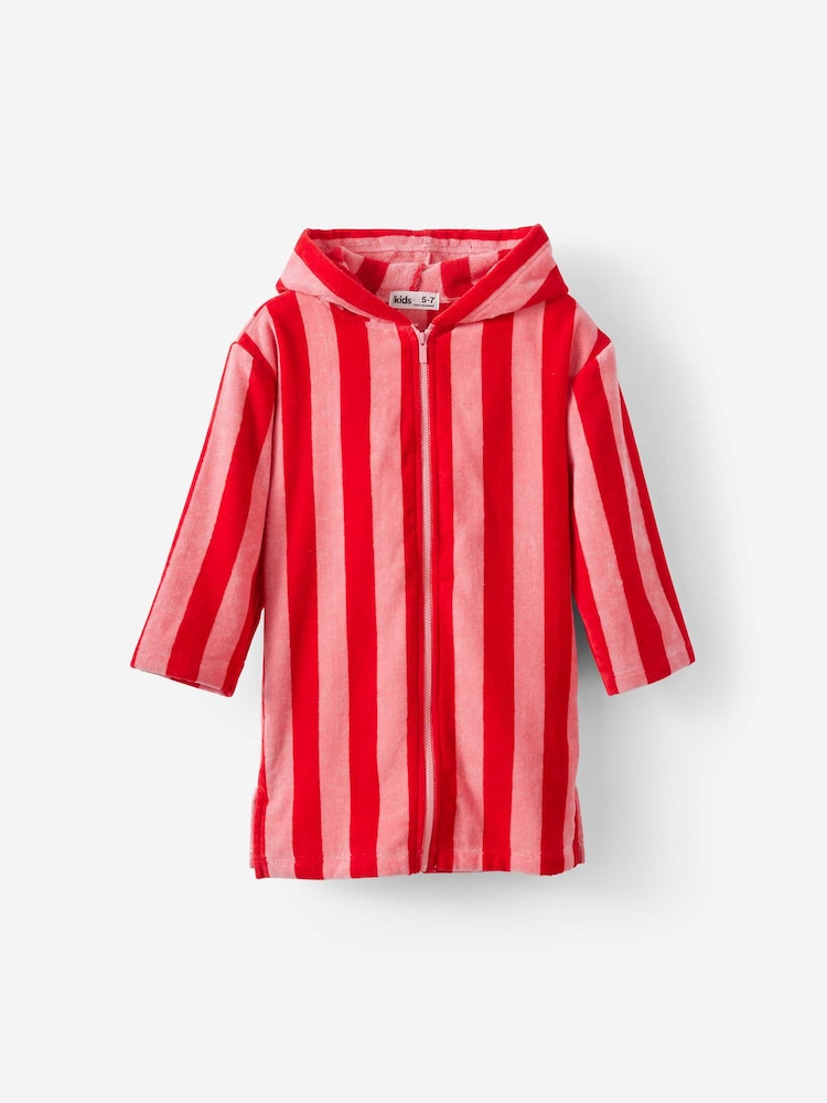 Cotton On Red Kids Zip Thru Hooded Towel - Image 1 of 3 Cotton On Red Kids Zip Thru Hooded Towel - Image 1 of 3