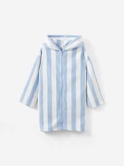 Cotton On Blue Kids Zip Thru Hooded Towel - Image 1 of 3