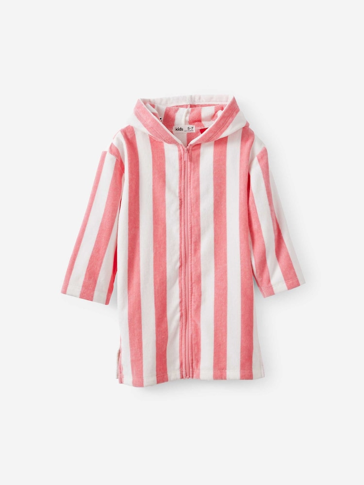 Cotton On Pink Kids Zip Thru Hooded Towel - Image 1 of 3 Cotton On Pink Kids Zip Thru Hooded Towel - Image 1 of 3