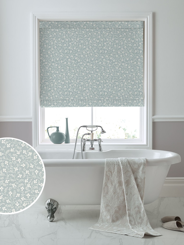 Laura Ashley Duck Egg Campion Made to Measure 100% Cotton Roman Blinds - Image 1 of 6