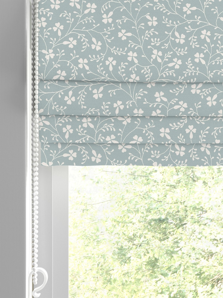 Laura Ashley Duck Egg Campion Made to Measure 100% Cotton Roman Blinds - Image 2 of 6