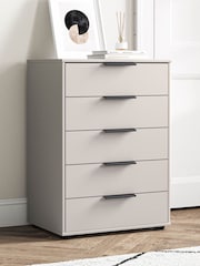 Wiemann Pebble Grey Daytona Matt 5 Drawer Chest - Image 1 of 3