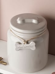 White Ceramic Pet Treat Jar - Image 2 of 3