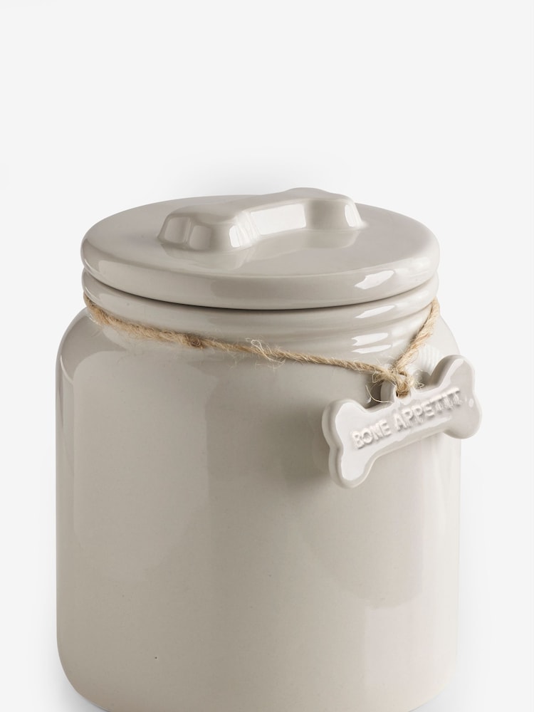 White Ceramic Pet Treat Jar - Image 3 of 3