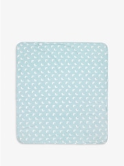The Little Tailor Blue Baby Soft Jersey 100% Cotton Bunny Print Blanket - Image 5 of 7