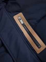 Ted Baker Blue Kinmont Short Hooded Puffer Jacket - Image 6 of 6