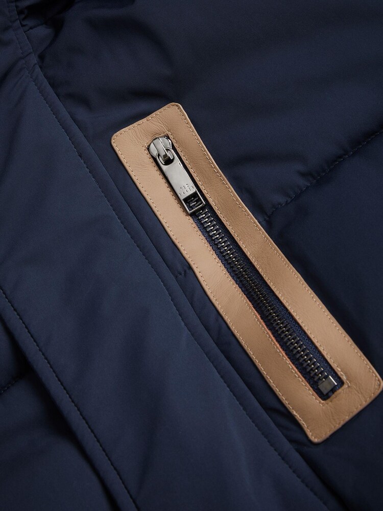Ted Baker Blue Kinmont Short Hooded Puffer Jacket - Image 6 of 6