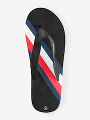 Tommy Hilfiger Black Stripe Flip Flops - Image 3 of 4