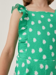 Grün - Jumpsuit aus Crinkle-Jersey mit Rüschenärmeln (3-16 Jahre) - Bild 3 von 5