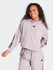 adidas Purple Sportswear Future Icons 3-Stripes Hoodie - Image 1 of 7