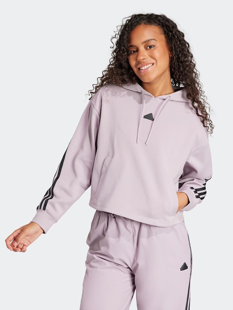 adidas Purple Sportswear Future Icons 3-Stripes Hoodie - Image 1 of 7