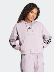 adidas Purple Sportswear Future Icons 3-Stripes Hoodie - Image 3 of 7