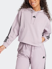 adidas Purple Sportswear Future Icons 3-Stripes Hoodie - Image 4 of 7
