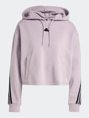 adidas Purple Sportswear Future Icons 3-Stripes Hoodie - Image 7 of 7