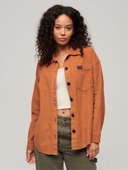 Superdry Brown Chunky Cord Overshirt - Image 1 of 6