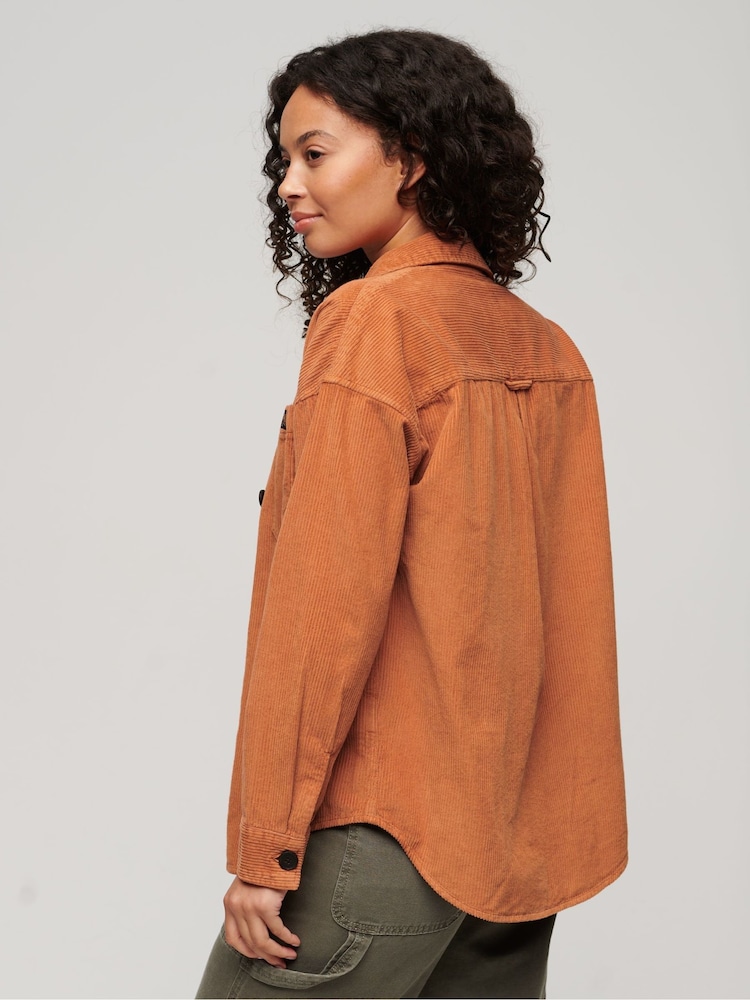 Superdry Brown Chunky Cord Overshirt - Image 2 of 6